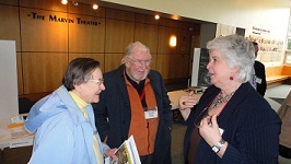 Ruth Brown talking with Ann and Sherman Ward